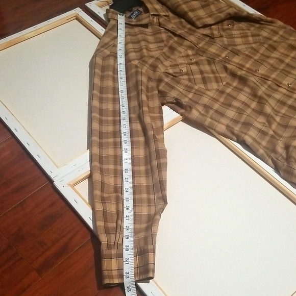 Levi's - Button down shirt, Size - L, Color - Brown W/yellow checkered pattern - Picture 7 of 7